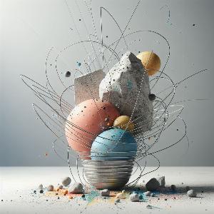 minimalist abstract art with circles with stone - wire (9)